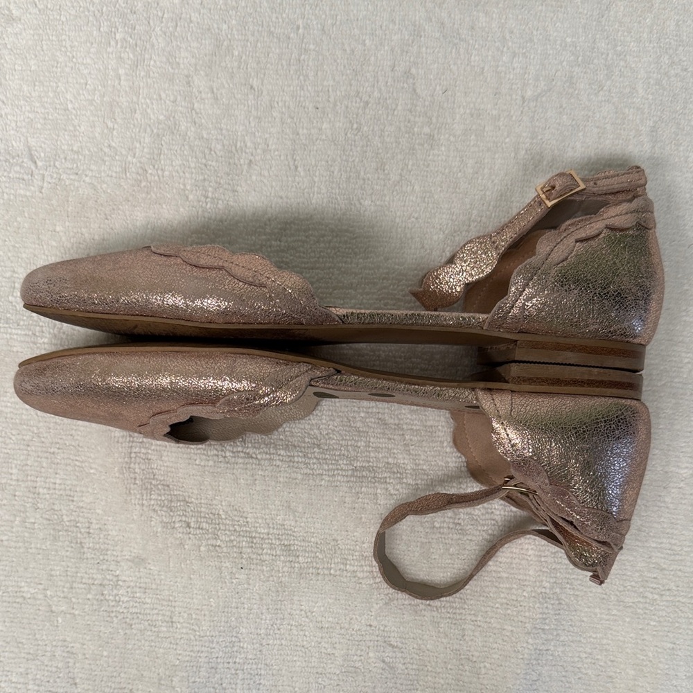 Boden Metallic Rose Gold Suede Elsie Ballet Flats Size 9.5 - Picture 4 of 13